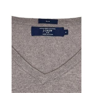 J. Crew Tan Cotton w/ Cashmere V Neck Sweater, Small, Used, Very Good Condition